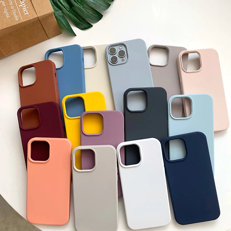 Liquid Silicone Case For Apple iPhone 15 16 14 13 12 11 Pro Max XS XR 16 14 Plus Phone Original Official Style Protective Cover