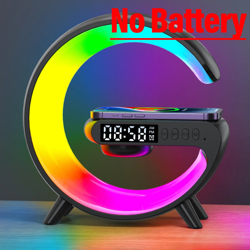 VIKEFON 30W Multifunction Wireless Charger Pad Stand Speaker TF RGB Night Light Fast Charging Station for iPhone Samsung Xiaomi