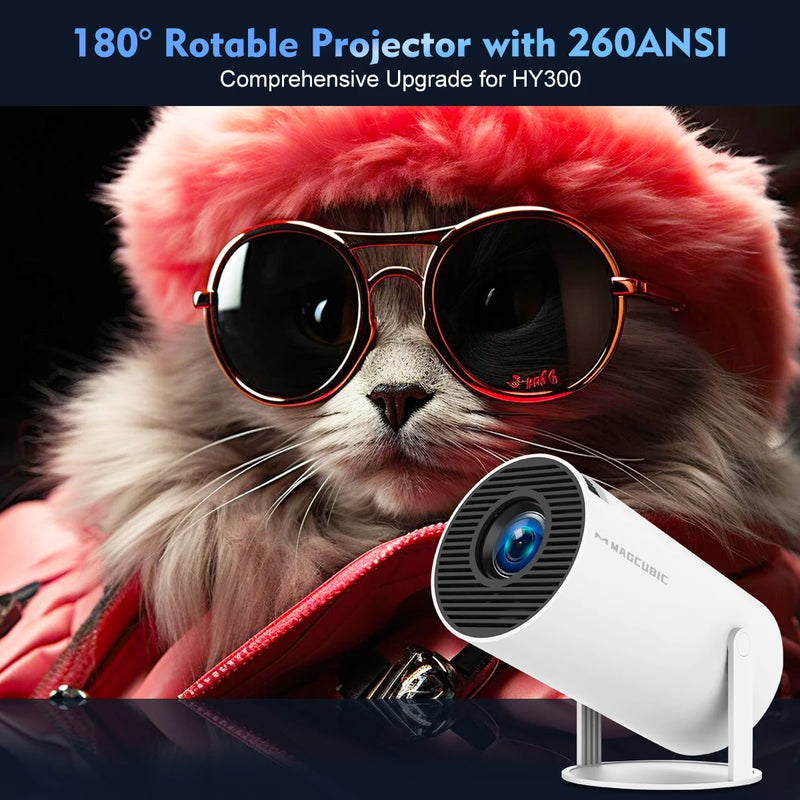 Magcubic Projector HY300 Pro 4K Android 11 Dual Wifi6 260ANSI Allwinner H713 BT5.0 1080P 1280*720P Home Cinema Outdoor Projector