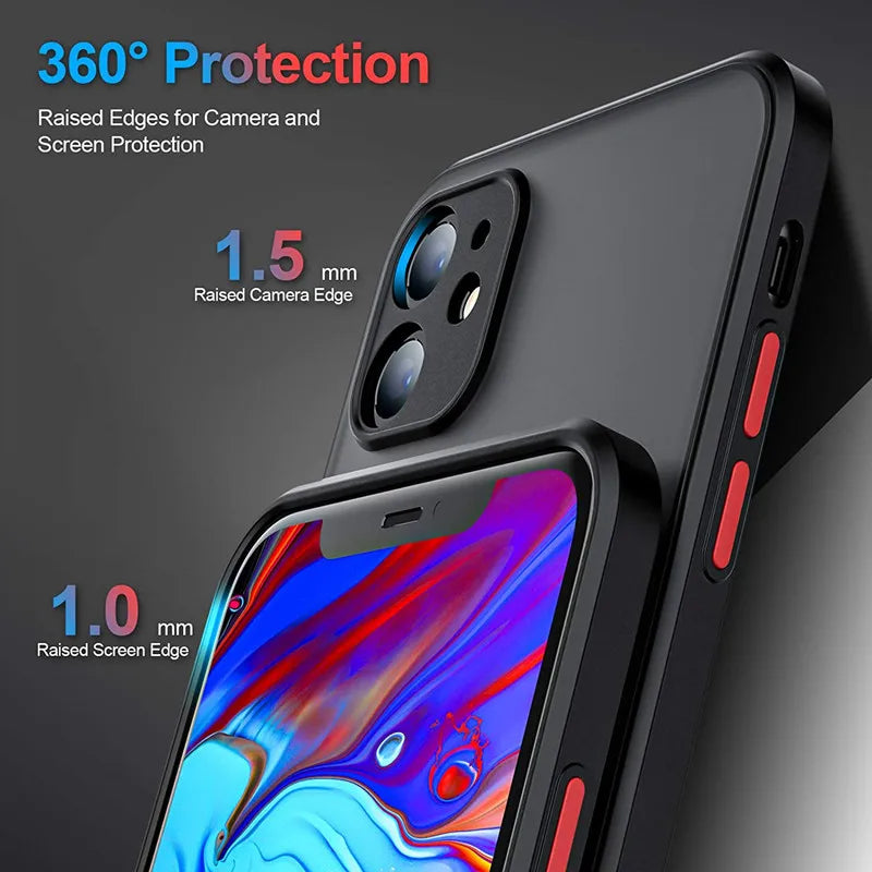 Armor Bumper Clear Phone Case iPhone 13 14 15 Plus 13mini Fundas For iphone15 15 Pro Max Bumper Soft Silicon Hard Cover Capa