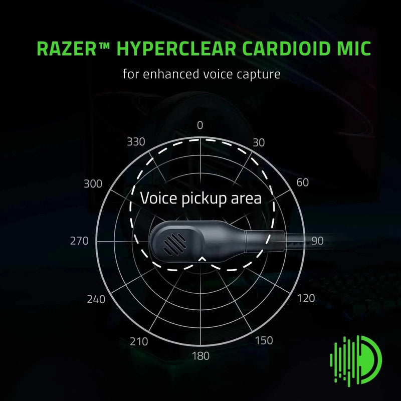 Razer BlackShark V2 X Wired Esports Headset Advanced Passive Noise Cancellation, 7.1 Surround Sound, Hyperclear Cardioid Mic