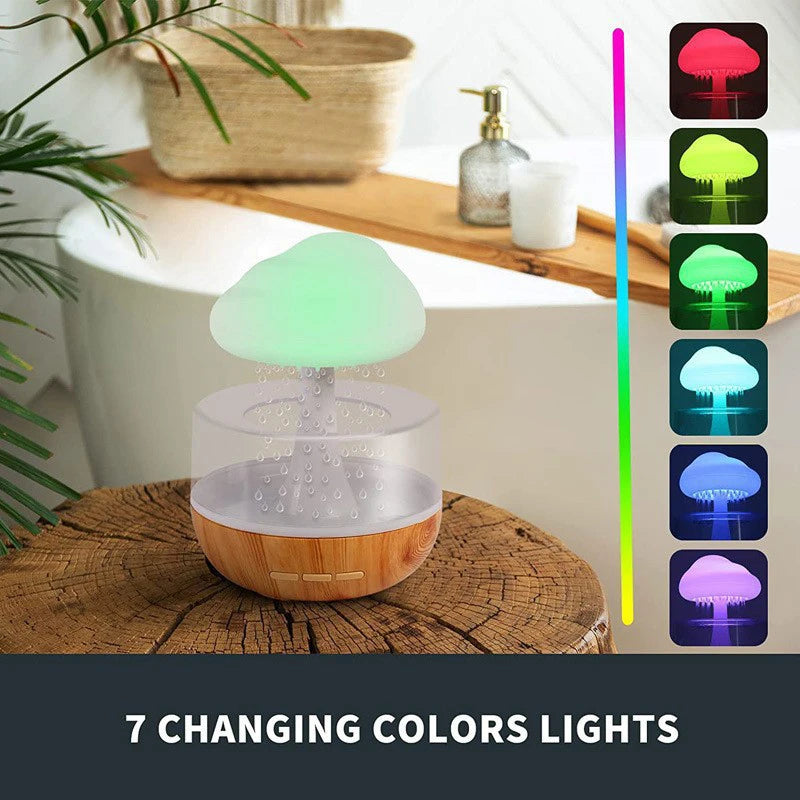 Xiaomi Rain Cloud Humidifier Rain Colorful Mushroom Cloud Raindrop Atmosphere Lamp Night Light Essential Oil Humidifier Machine