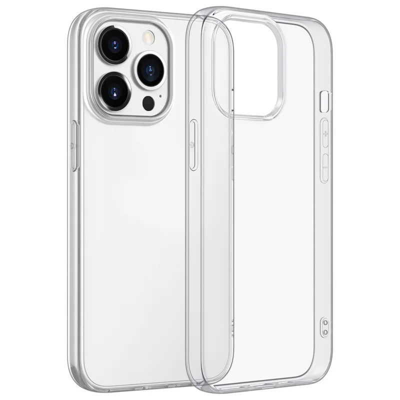 Ultra Thin Clear Silicone Case For iPhone 15 14 13 Pro Max Mini 2020 2022 Back Cover