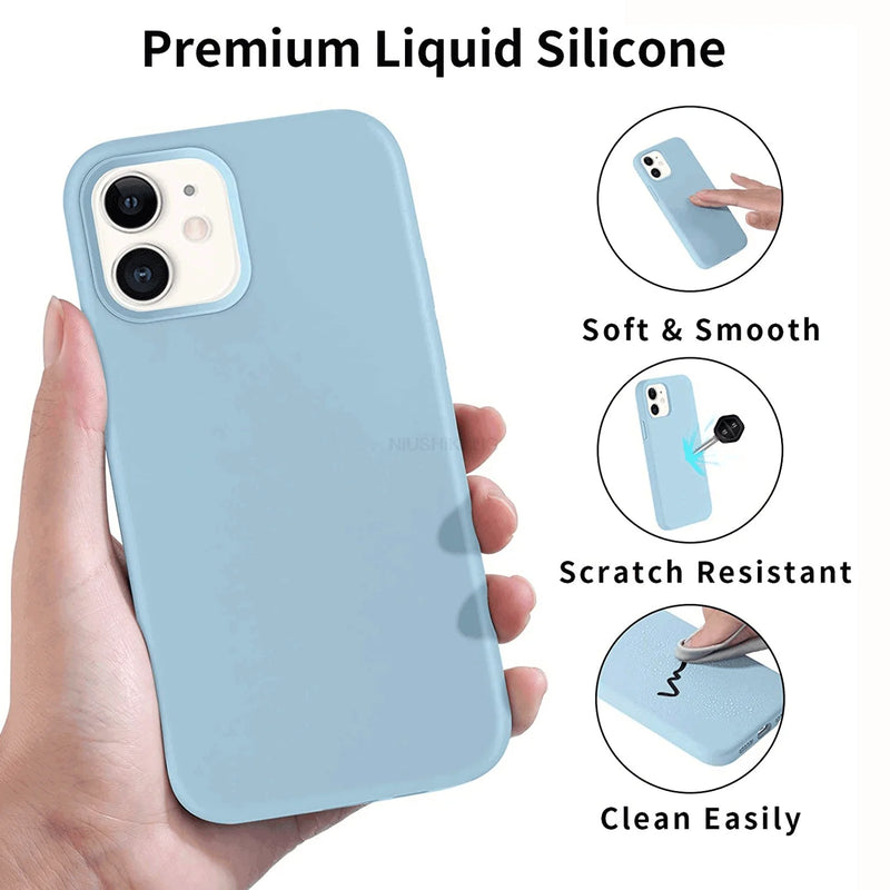 Liquid Silicone Case For Apple iPhone 15 16 14 13 12 11 Pro Max XS XR 16 14 Plus Phone Original Official Style Protective Cover